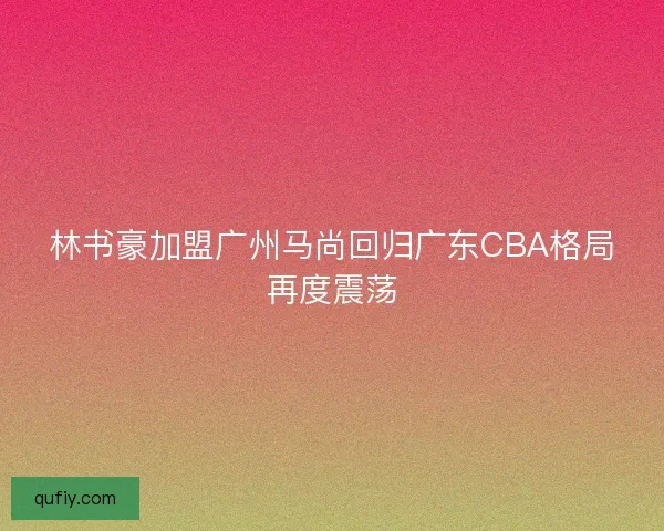 林书豪加盟广州马尚回归广东CBA格局再度震荡